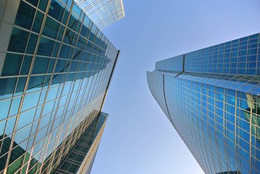 yeni yüksek katlı gökdelenler Moscow City