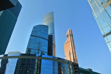 yeni yüksek katlı gökdelenler Moscow City