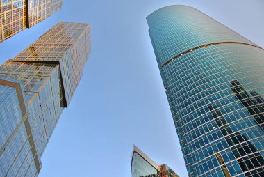 yeni yüksek katlı gökdelenler Moscow City