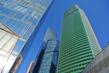 yeni yüksek katlı gökdelenler Moscow City