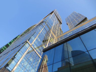 yeni yüksek katlı gökdelenler Moscow City