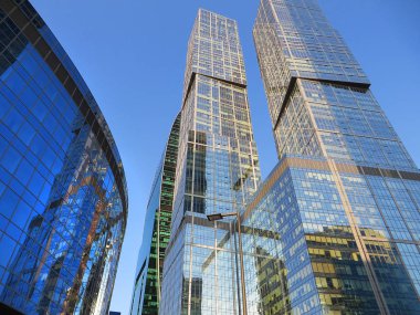 yeni yüksek katlı gökdelenler Moscow City