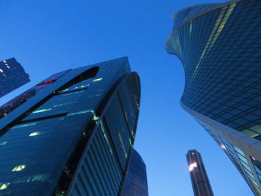 yeni yüksek katlı gökdelenler Moscow City