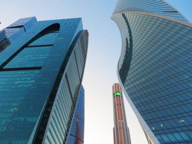 yeni yüksek katlı gökdelenler Moscow City