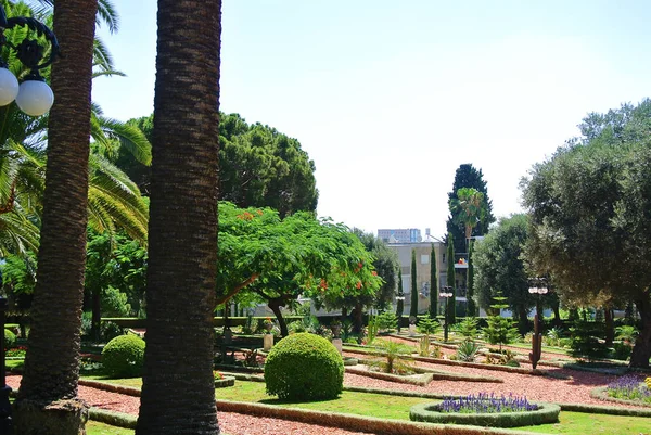 Vue sur les jardins des Bahai. Attractions Touristiques de Haïfa. Israël — Photo