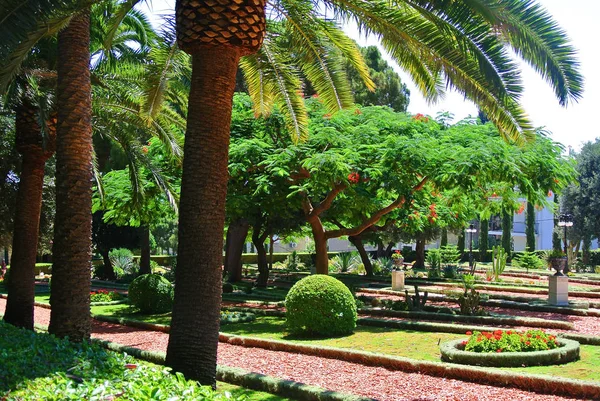 Vista de los jardines de Bahai. Atracciones turísticas de Haifa. Israel — Foto de Stock