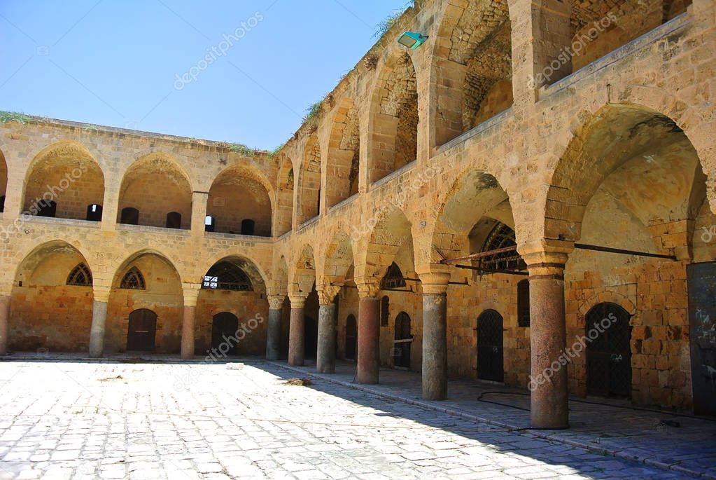 The inn Khan Al-Umdan. Built during the reign of the Ottoman Empire. Akko. Israel