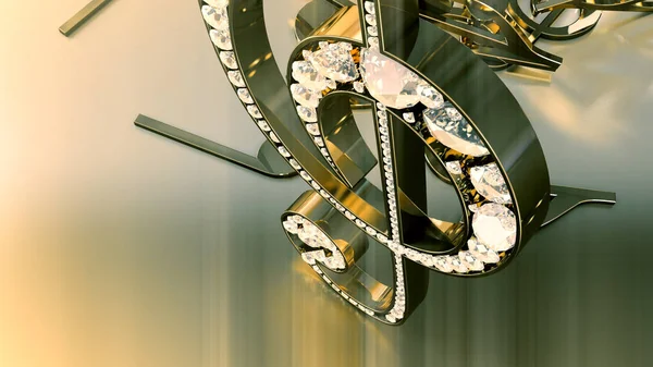 müzikal bir tiz nota anahtarı ve düşen notlar 3D render