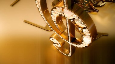 müzikal bir tiz nota anahtarı ve düşen notlar 3D render