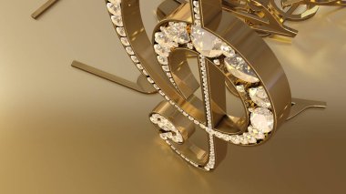 müzikal bir tiz nota anahtarı ve düşen notlar 3D render