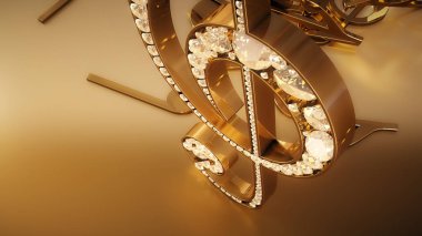 müzikal bir tiz nota anahtarı ve düşen notlar 3D render