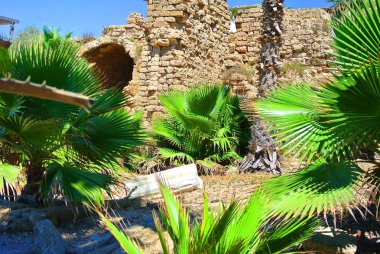 Caesarea Antik Roma kenti kalıntıları. İsrail