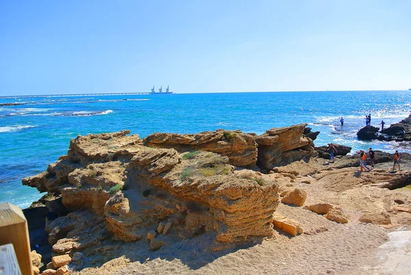 Ruïnes van de oude Romeinse stad van Caesarea. Israël — Stockfoto