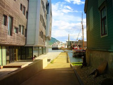 The view is captured in the city of Tromso. Norway clipart