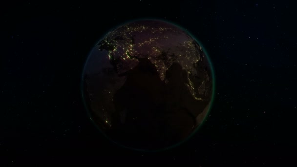 Realistische Erde Die Sich Raum Dreht Schleife Auf Dem Planeten — Stockvideo