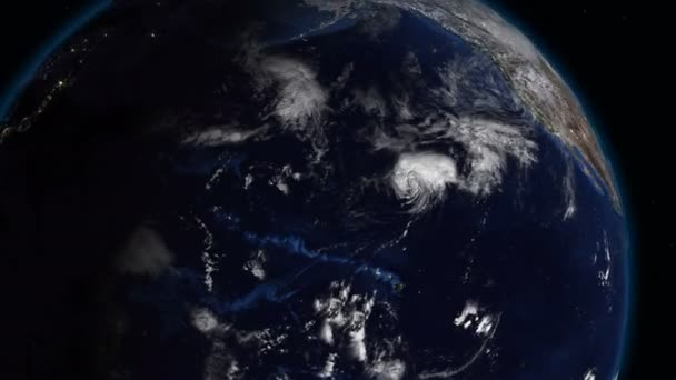 Tierra Realista Girando Espacio Bucle Planeta Tierra Visible Cambio Día — Vídeo de stock