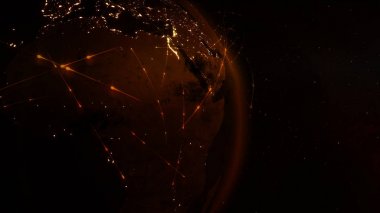 3D render soyut kavram küresel ağ. Internet ve global iletişim, küresel iş ve taşıma iletişim Earth. Nasa tarafından döşenmiş bu görüntü unsurları