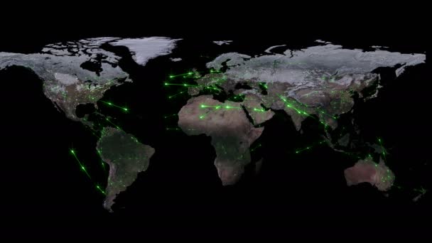 グローバル ネットワークの抽象的な概念 インターネット グローバル コミュニケーション グローバル ビジネスと地球の運輸通信 — ストック動画