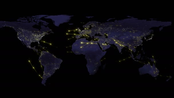 全球网络的抽象概念 因特网和全球通讯 全球商业和运输通信地球 — 图库视频影像