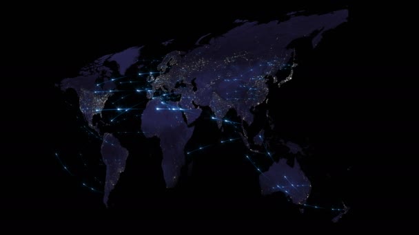 Abstraktes Konzept Des Globalen Netzwerks Internet Und Globale Kommunikation Globale — Stockvideo