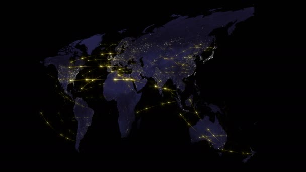 Concepto Abstracto Red Global Internet Comunicaciones Globales Negocios Globales Comunicaciones — Vídeos de Stock