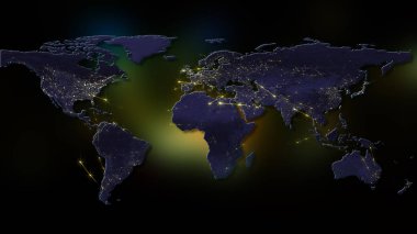 3D render soyut dünya ağı, internet ve genel bağlantı kavramı. Nasa tarafından döşenmiş bu görüntü unsurları