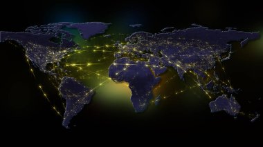 3D render küresel ağ en iyi kavramı Internet, küresel iletişim, iş, trafik akar. Nasa tarafından döşenmiş bu görüntü unsurları