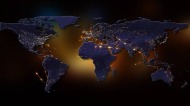 3D render küresel ağ en iyi kavramı Internet, küresel iletişim, iş, trafik akar. Nasa tarafından döşenmiş bu görüntü unsurları