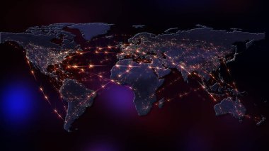 3D render küresel ağ en iyi kavramı Internet, küresel iletişim, iş, trafik akar. Nasa tarafından döşenmiş bu görüntü unsurları