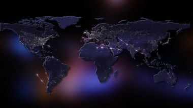 3D render küresel ağ en iyi kavramı Internet, küresel iletişim, iş, trafik akar. Nasa tarafından döşenmiş bu görüntü unsurları