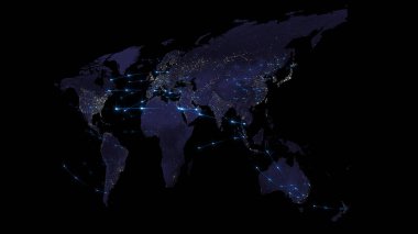 3D render küresel ağ en iyi kavramı Internet, küresel iletişim, iş, trafik akar. Nasa tarafından döşenmiş bu görüntü unsurları