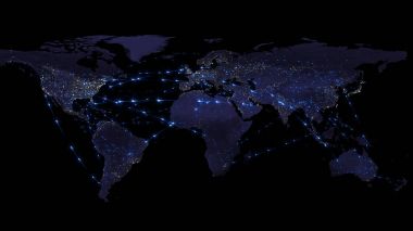 3D render küresel ağ en iyi kavramı Internet, küresel iletişim, iş, trafik akar. Nasa tarafından döşenmiş bu görüntü unsurları