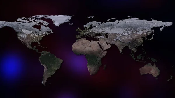 Rendu Planète Terre Vous Pouvez Voir Les Continents Les Villes — Photo