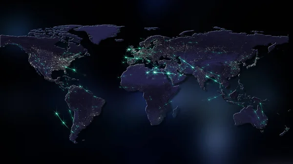 Render Küresel Iyi Kavramı Internet Küresel Iletişim Trafik Akar Nasa — Stok fotoğraf