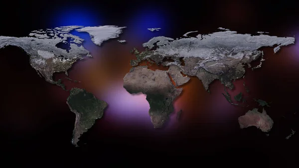 Rendu Planète Terre Vous Pouvez Voir Les Continents Les Villes — Photo