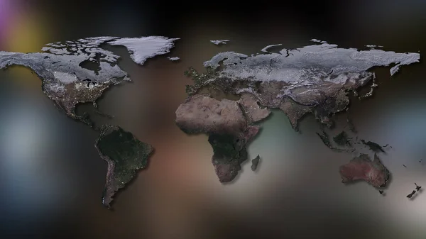 Rendu Planète Terre Vous Pouvez Voir Les Continents Les Villes — Photo