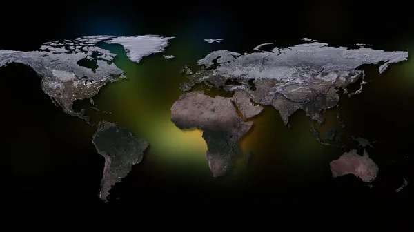 Rendering Planet Earth You Can See Continents Cities Borders Seas — Stock Photo, Image