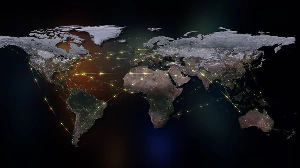 Vykreslování Nejlepší Koncept Globální Sítě Internetu Globální Komunikační Obchodní Dopravní — Stock fotografie