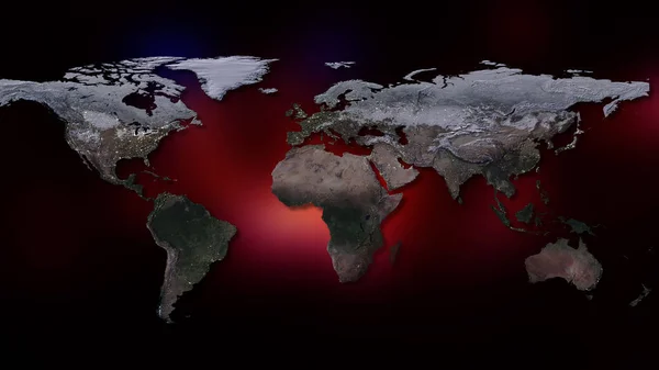 Рендерінг Планети Земля Можете Побачити Континентів Міста Кордони Морів Океанів — стокове фото