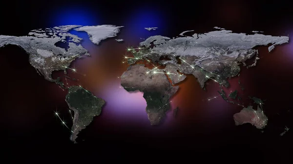 Renderöinti Paras Käsite Maailmanlaajuisen Verkon Internet Maailmanlaajuinen Viestintä Liiketoiminta Liikennevirrat — kuvapankkivalokuva