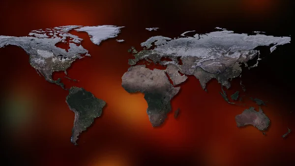 Renderização Planeta Terra Você Pode Ver Continentes Cidades Fronteiras Dos — Fotografia de Stock