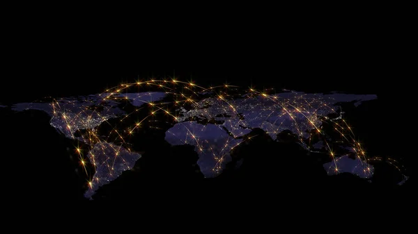 Render Küresel Iyi Kavramı Internet Küresel Iletişim Trafik Akar Nasa — Stok fotoğraf