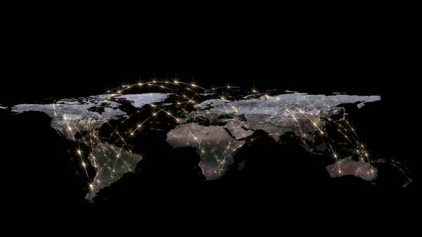 Render Küresel Iyi Kavramı Internet Küresel Iletişim Trafik Akar Nasa — Stok fotoğraf