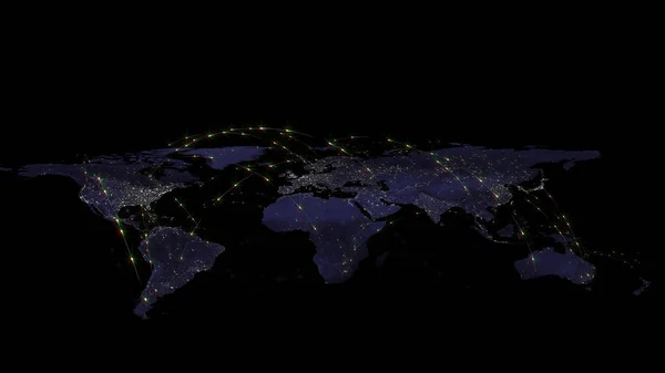 Рендеринг Лучшей Концепции Глобальной Сети Интернета Глобальной Связи Бизнеса Потоков — стоковое фото