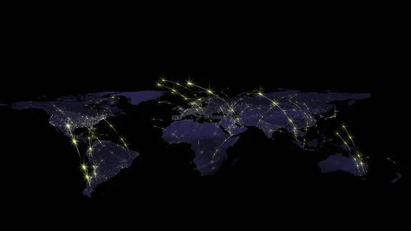 글로벌 네트워크의 최고의 개념의 렌더링 인터넷 글로벌 커뮤니케이션 비즈니스 Nasa에서 — 스톡 사진