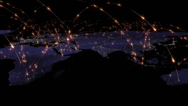 Render Küresel Iyi Kavramı Internet Küresel Iletişim Trafik Akar Nasa — Stok fotoğraf