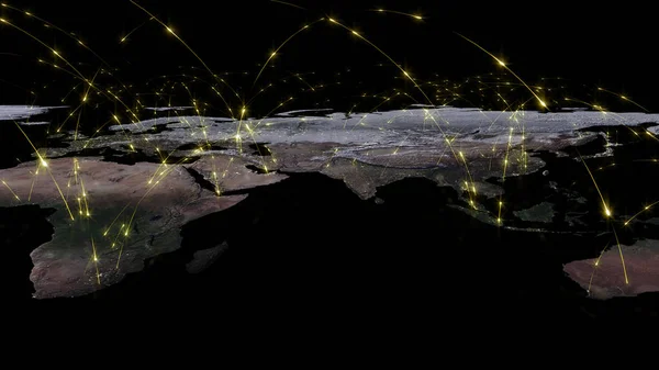 Render Küresel Iyi Kavramı Internet Küresel Iletişim Trafik Akar Nasa — Stok fotoğraf