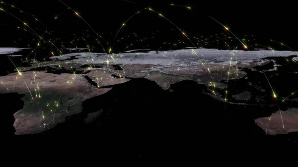 Render Küresel Iyi Kavramı Internet Küresel Iletişim Trafik Akar Nasa — Stok fotoğraf