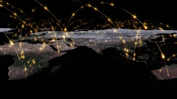 Render Küresel Iyi Kavramı Internet Küresel Iletişim Trafik Akar Nasa — Stok fotoğraf