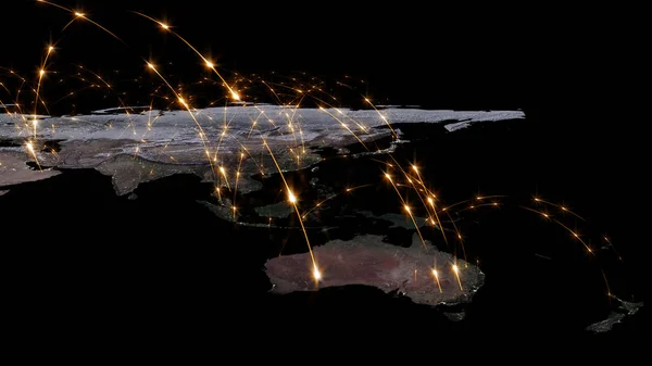 Renderização Melhor Conceito Rede Global Internet Comunicação Global Negócios Fluxos — Fotografia de Stock